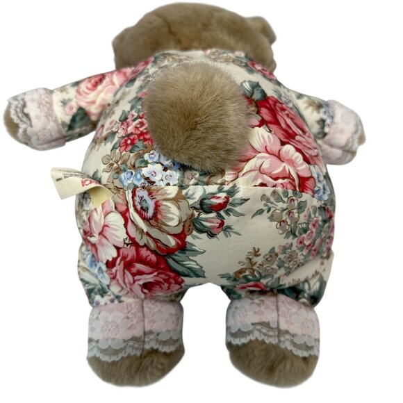 Vintage Milaca Mills Bear Victorian Floral Plush Teddy 1980s - Picture 8 of 10